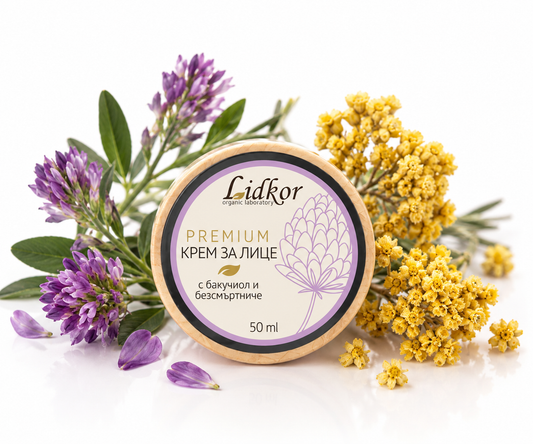 Premium gezichtscrème met bakuchiol en immortelle 50 ml