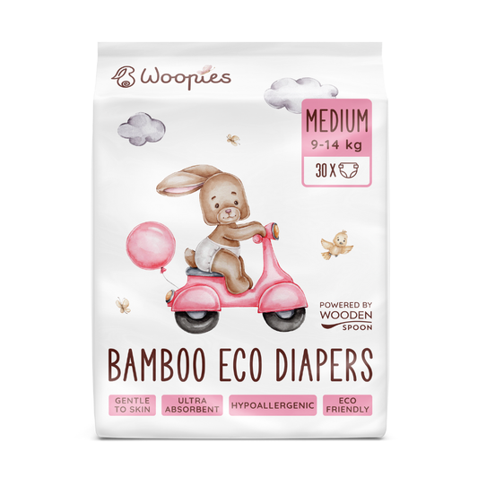 Woopies Biologisch Afbreekbare Bamboe Luiers Medium (9–14 kg)