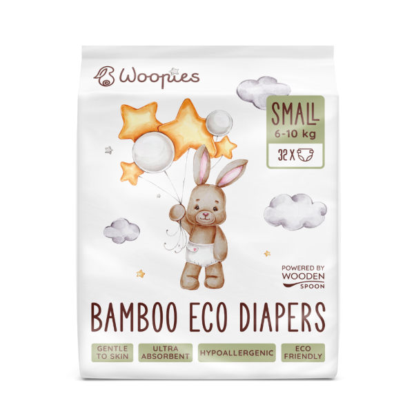 Woopies Biodegradable Bamboo Diapers Small (6-10 kg)
