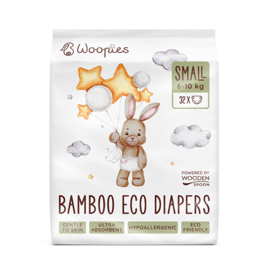 Woopies Biodegradable Bamboo Diapers Small (6–10 kg)
