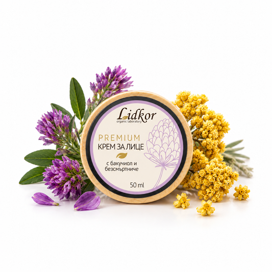 Premium gezichtscrème met bakuchiol en immortelle 50 ml