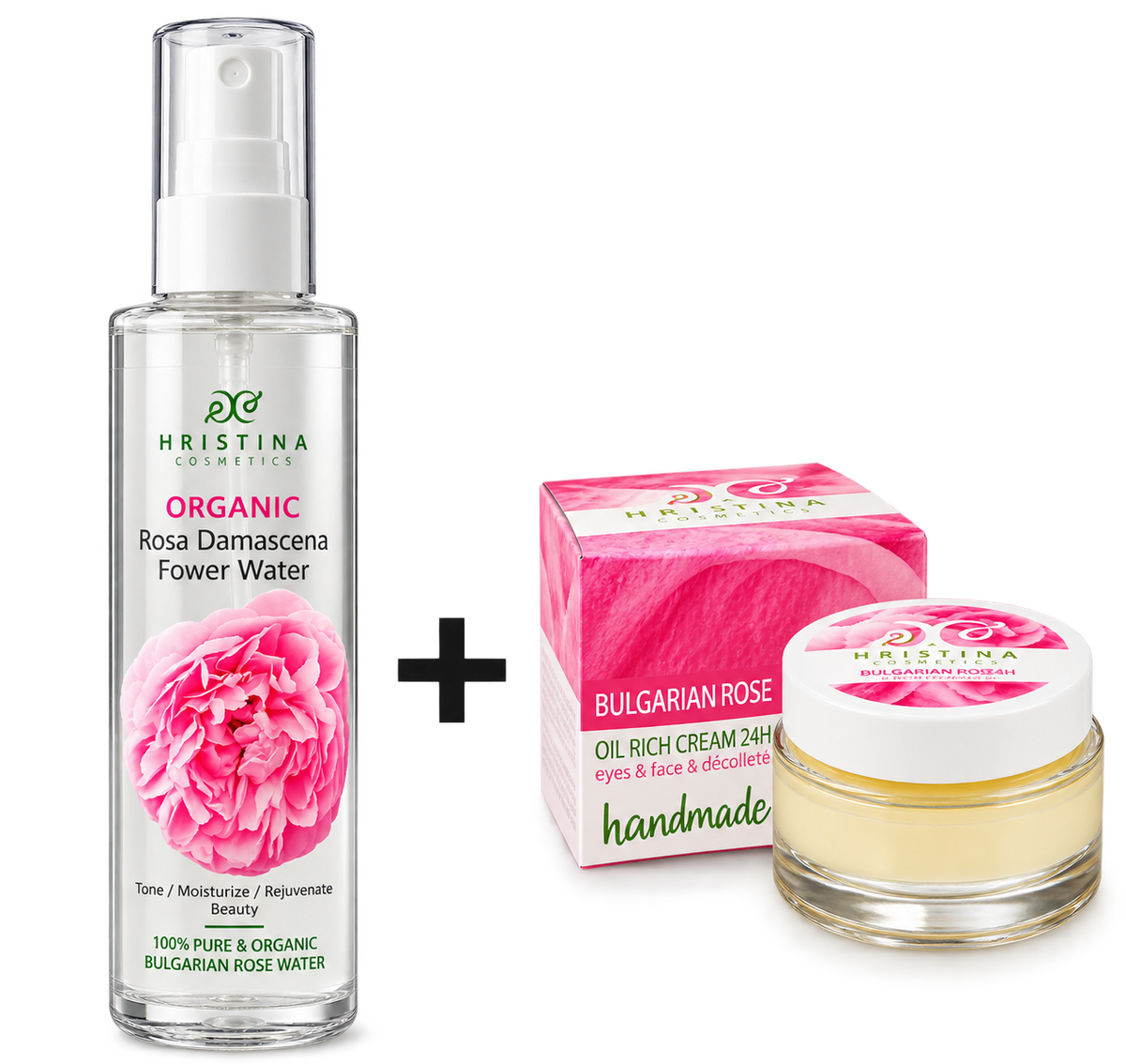 Hristina Bulgarian Rose Set – Rozenwater + 24h Crème